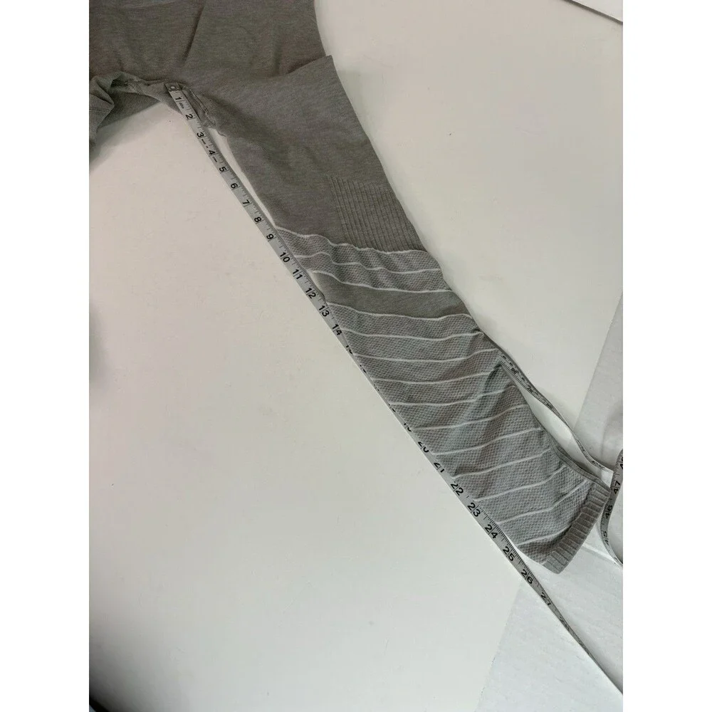 Blanqi Maternity Leggings, Medium, Grey, Stretch Leggings, Striped Legs - Picture 6 of 9